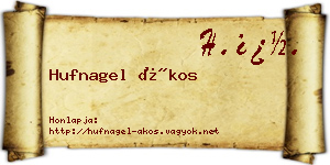 Hufnagel Ákos névjegykártya