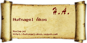 Hufnagel Ákos névjegykártya